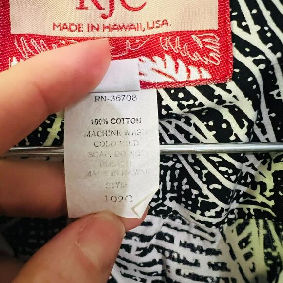 RJC Black White Hawaiian Shirt Mens 2XL Tropical Vacation - Picture 3 of 4